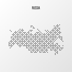 Dotted Map of Russia Vector Illustration. Modern halftone region isolated white background