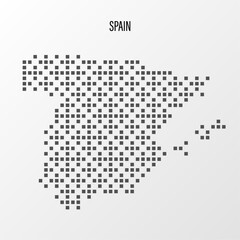 Fototapeta na wymiar Dotted Map of Spain Vector Illustration. Modern halftone region isolated white background