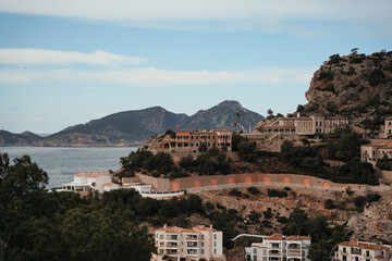village on the coast of the sea