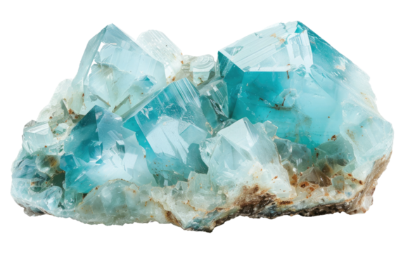 Oceanic Elegance: The Allure of Aquamarine isolated on transparent Background
