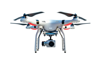 Flying Robot isolated on transparent Background
