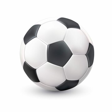 Soccer Ball Realistic White Black Picture