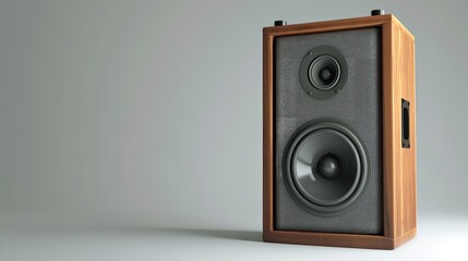 Vintage 3D Speaker on White Background 4K Realistic
