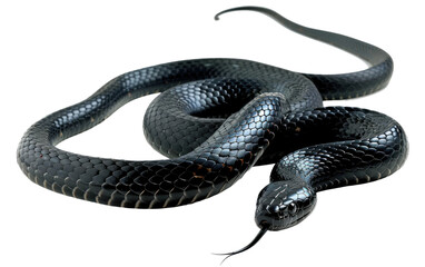 black snake isolated on transparent Background
