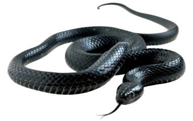 black snake isolated on transparent Background