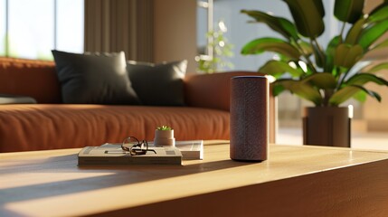 Voice-Activated Smart Speaker for Home Control - obrazy, fototapety, plakaty