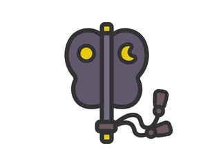 相撲のアイコン（線画カラー）のイラスト