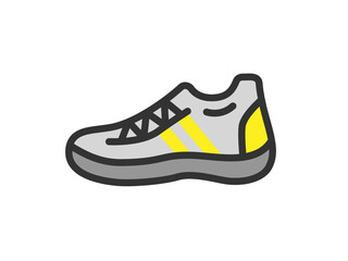 陸上のアイコン（線画カラー）のイラスト