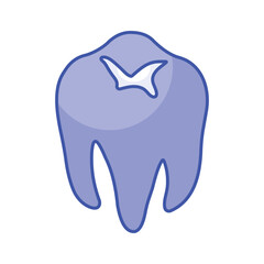 Isometric icon of tooth in trendy style, up for premium use