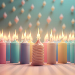 Candles Pastel Background