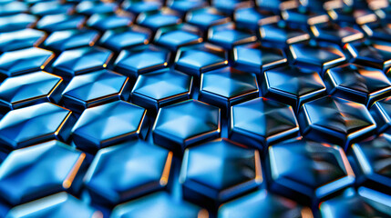Fototapeta premium Futuristic Hexagonal Pattern, Abstract Design of Technological Connection, Concept of Modern Structure