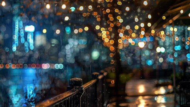 bokeh of city view at night. seamless looping overlay 4k virtual video animation background