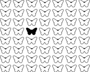 Papier Peint photo autocollant Papillons en grunge seamless pattern with hearts butterflies