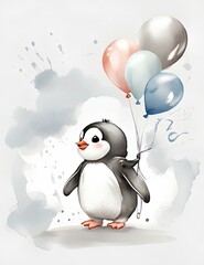 penguin with a gift