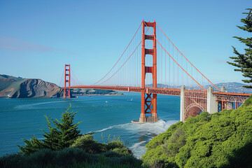 Panoramic view of the Golden Gate Bridge