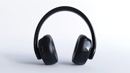 Wireless Bluetooth Black Headphones Isolated