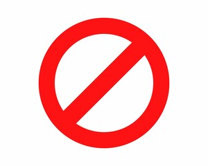 Obraz na płótnie Canvas Red Prohibited Sign No Icon Warning Or Stop Symbol Safety Danger Isolated Vector Illustration
