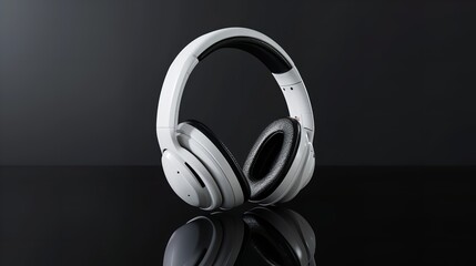 Fototapeta na wymiar Wireless Bluetooth Headphones in White Case