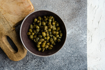 Fermented capers in the bowl