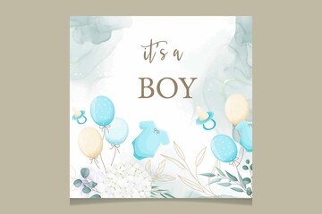 Elegant Cute Baby Shower Invitation Card With Beautiful Floral 3