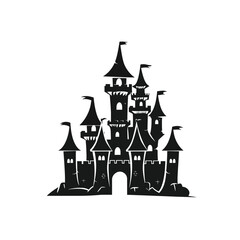 Castle icon illustration isolated vector sign.