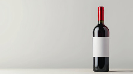 red wine bottle with blank label mock up isolated on white background, concept design in product development