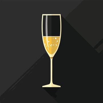 Champagne glass flat-style icon. High quality.