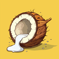 Coconut whole with tree hole.