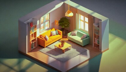 3d model of a living room