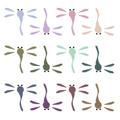 トンボ柄の素材。背景素材。Dragonfly pattern material. Background material.