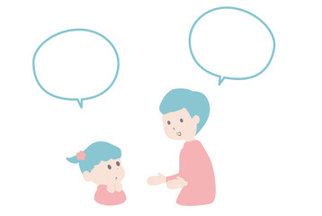 会話をする男性と子どものイラスト