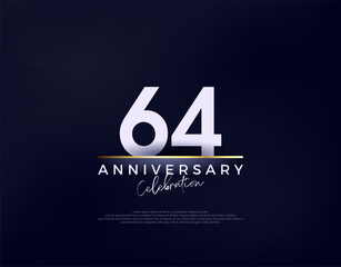 Simple modern and clean 64th anniversary celebration vector. Premium vector background for greeting and celebration.