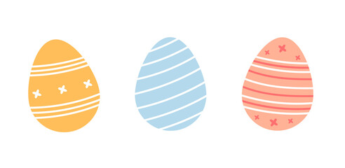 Сolorful Easter eggs set isolated on white background