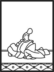 シンプル線画百人一首　安倍仲麿