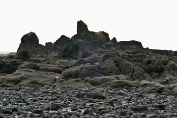 Panoramic view of the tidal zone in Jersey