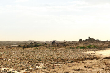Panoramic view of the tidal zone in Jersey