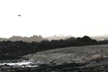 Panoramic view of the tidal zone in Jersey