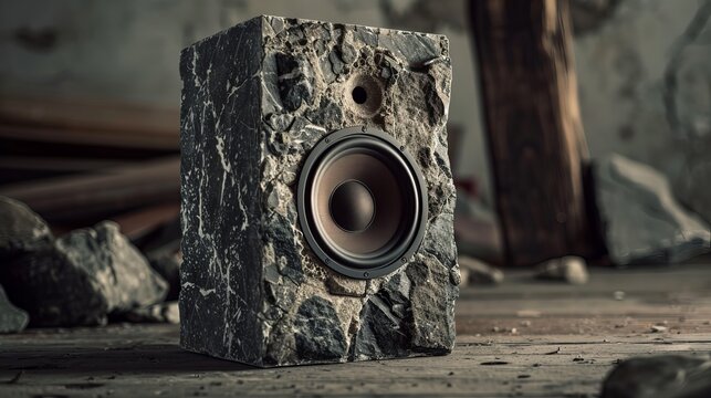 a stone loudspeaker with a stone membrane