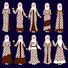 Muslim Wearing Batik for Celebrate National Batik Day