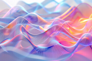 3d render of a fluid symphony with waves of sound in color