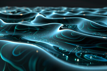 3d render of a serene flow of luminescent jelly-like streams - obrazy, fototapety, plakaty