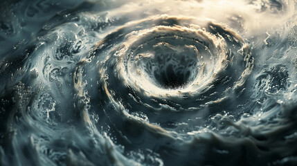 Menacing whirlpool in the ocean's depths, embodying the raw power and mystery of the sea