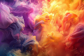 3d render of an ethereal fluid waltz in a universe of color