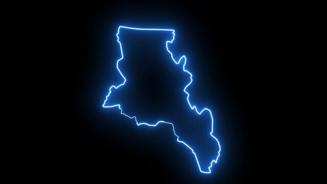 map of Catamarca in argentina with glowing neon effect