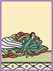 シンプルカラー百人一首　伊勢