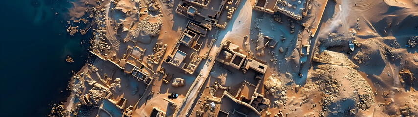 Egypt Landscape Drone View, Generative Ai