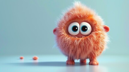 Cute and cuddly orange furball with big blue eyes. It has a friendly expression on its face and looks like it would be a great companion.