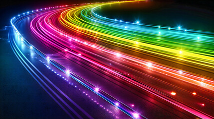 Dynamic Light Motion, Abstract Energy Flow, Futuristic Neon Lines, Colorful Digital Design, Vibrant Background