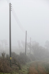 Misty landscape near Plemont Bay, Jersey