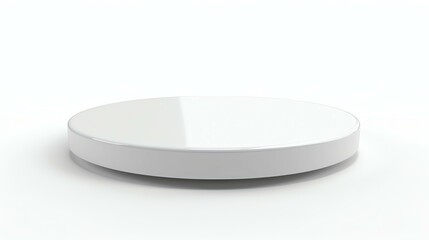 3D rendering of a simple white podium or stage on a white background.